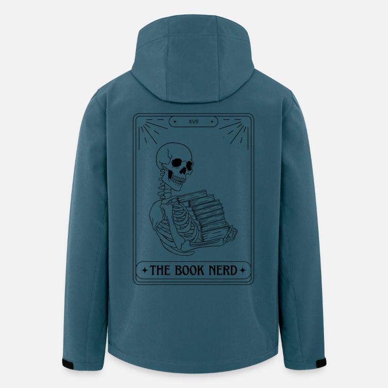 Lustige Tarotkarte Skelettbücher Lesebuch Nerd - Recycelte Männer Softshell-Jacke von Stanley/Stella - Dunkles Petrol