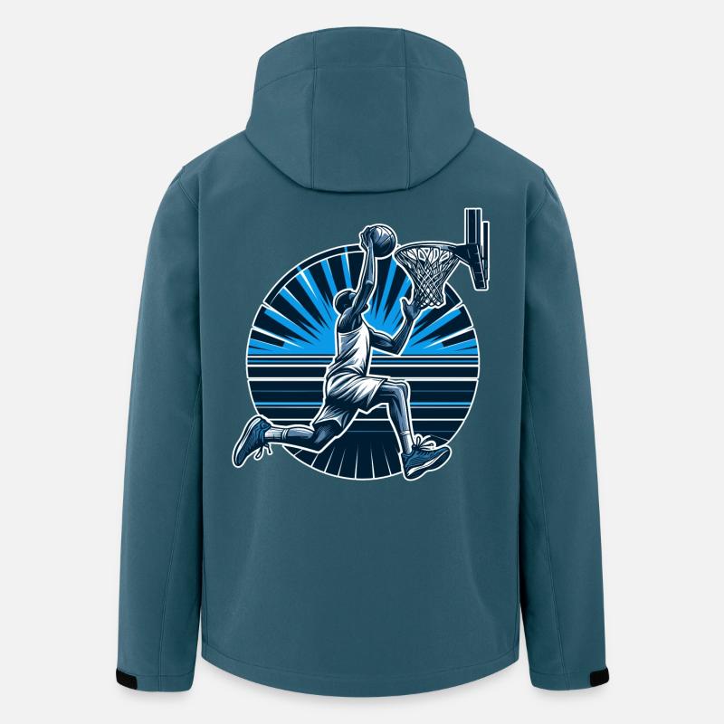 Basketball Dunking Geschenk - Recycelte Männer Softshell-Jacke von Stanley/Stella - Dunkles Petrol