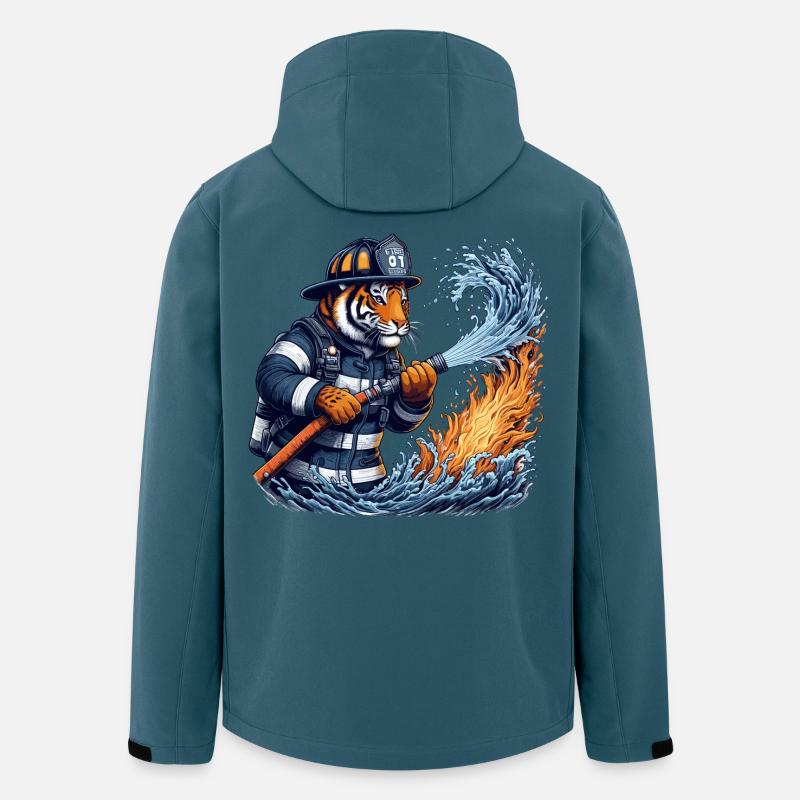 Feuerwehr Tiger Geschenk - Recycelte Männer Softshell-Jacke von Stanley/Stella - Dunkles Petrol