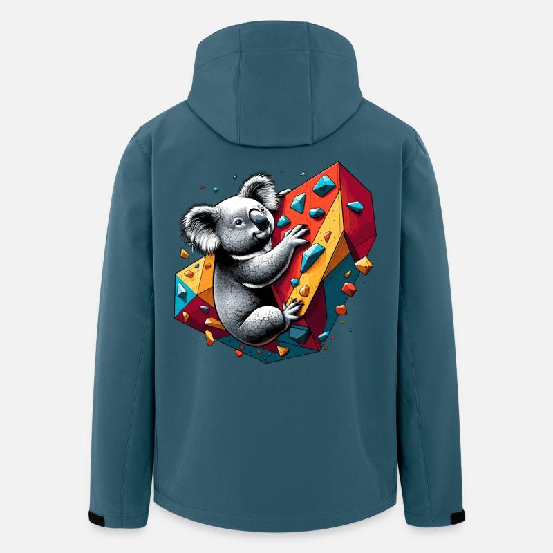Bouldern Koala Geschenk - Recycelte Männer Softshell-Jacke von Stanley/Stella - Dunkles Petrol