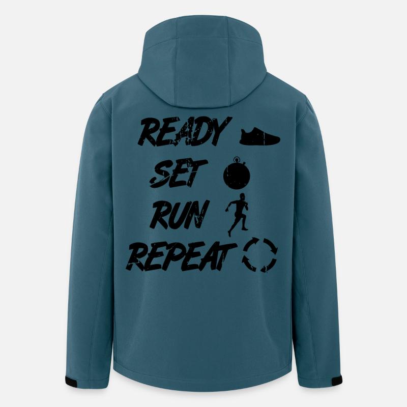 Routine de coureur drôle - Veste softshell homme en polyester recyclé Stanley/Stella - bleu pétrole foncé