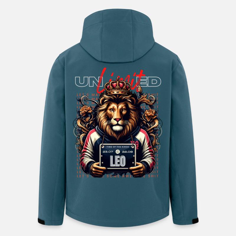 Roi Lion Leo avec couronne - Veste softshell homme en polyester recyclé Stanley/Stella - bleu pétrole foncé