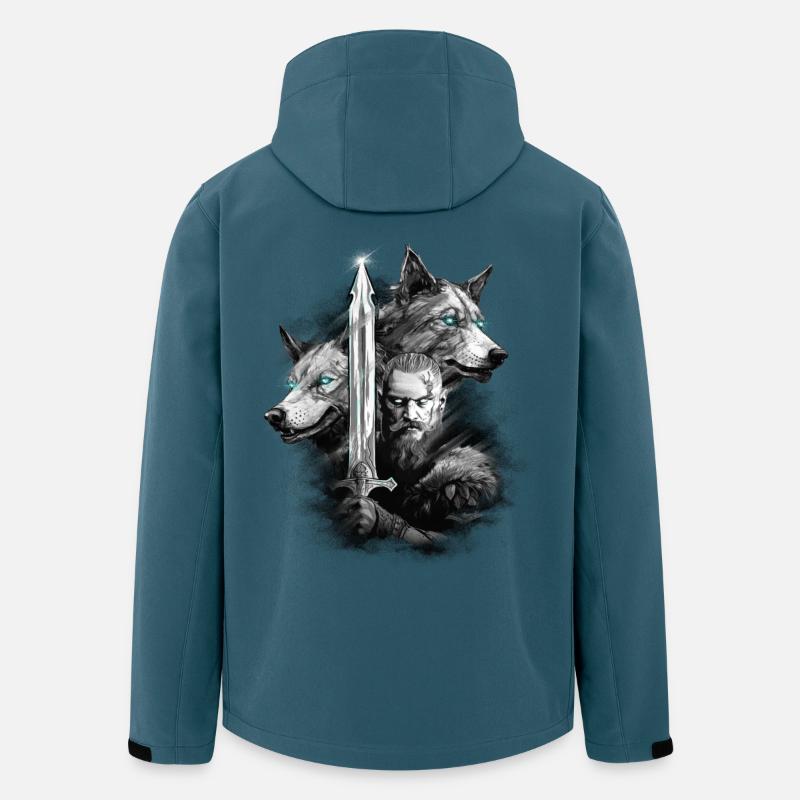 Viking Wolf - Recycelte Männer Softshell-Jacke von Stanley/Stella - Dunkles Petrol