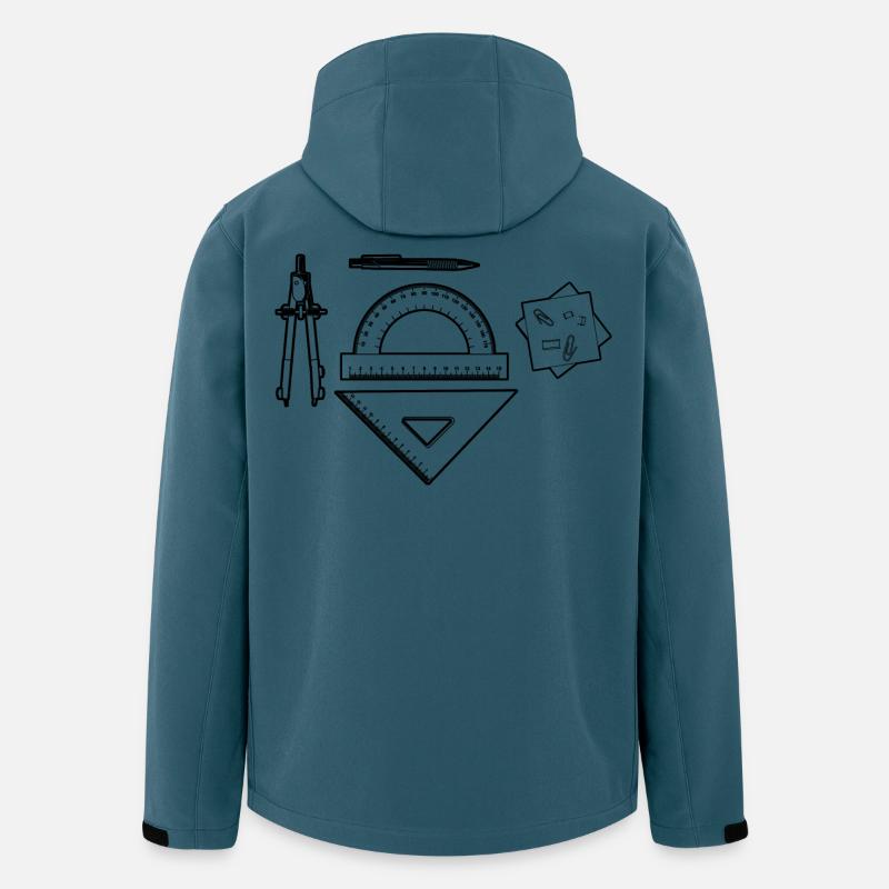 Graphique de dessinateur - Veste softshell homme en polyester recyclé Stanley/Stella - bleu pétrole foncé