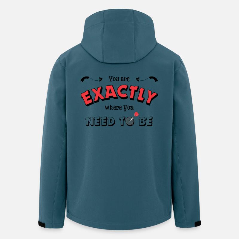 Du bist genau da wo du sein musst - Motivation - Recycelte Männer Softshell-Jacke von Stanley/Stella - Dunkles Petrol