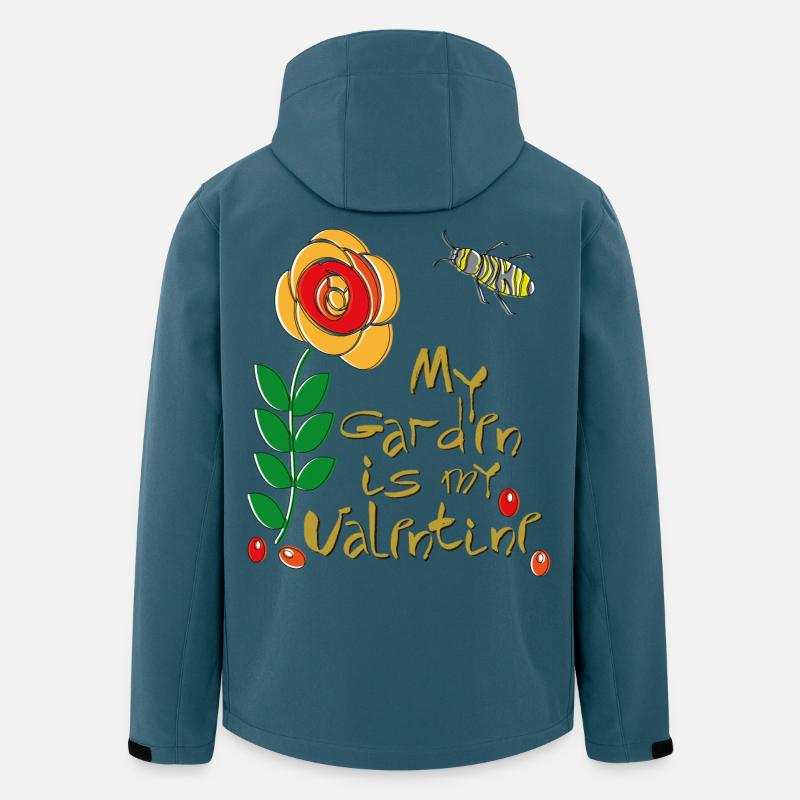 mon jardin est mon Valentin - Veste softshell homme en polyester recyclé Stanley/Stella - bleu pétrole foncé