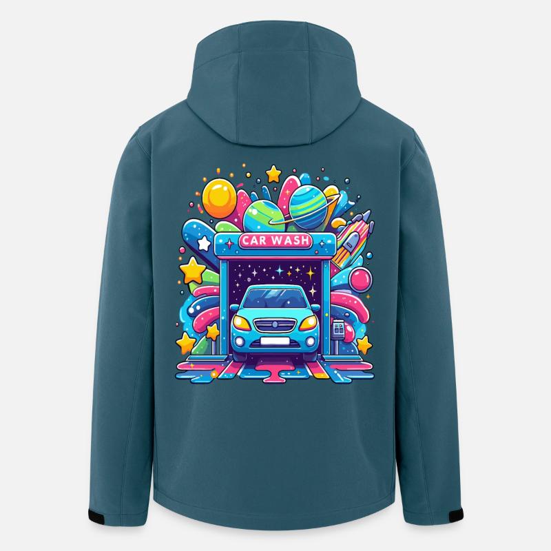 Kosmisches Auto Wasch Abenteuer - Recycelte Männer Softshell-Jacke von Stanley/Stella - Dunkles Petrol
