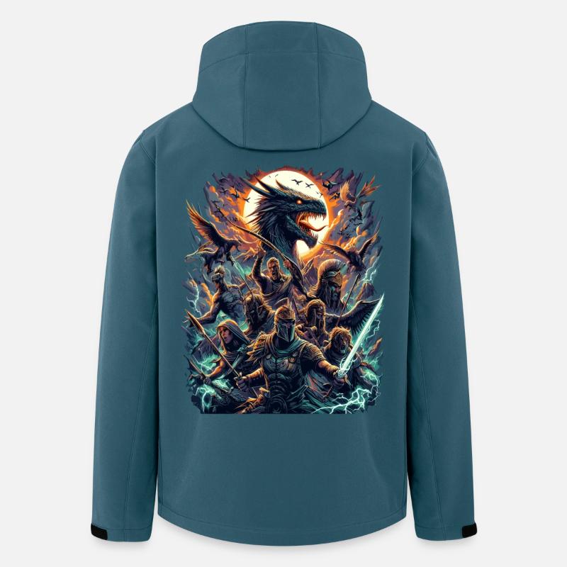 Drachenkrieger Epische Schlacht - Recycelte Männer Softshell-Jacke von Stanley/Stella - Dunkles Petrol