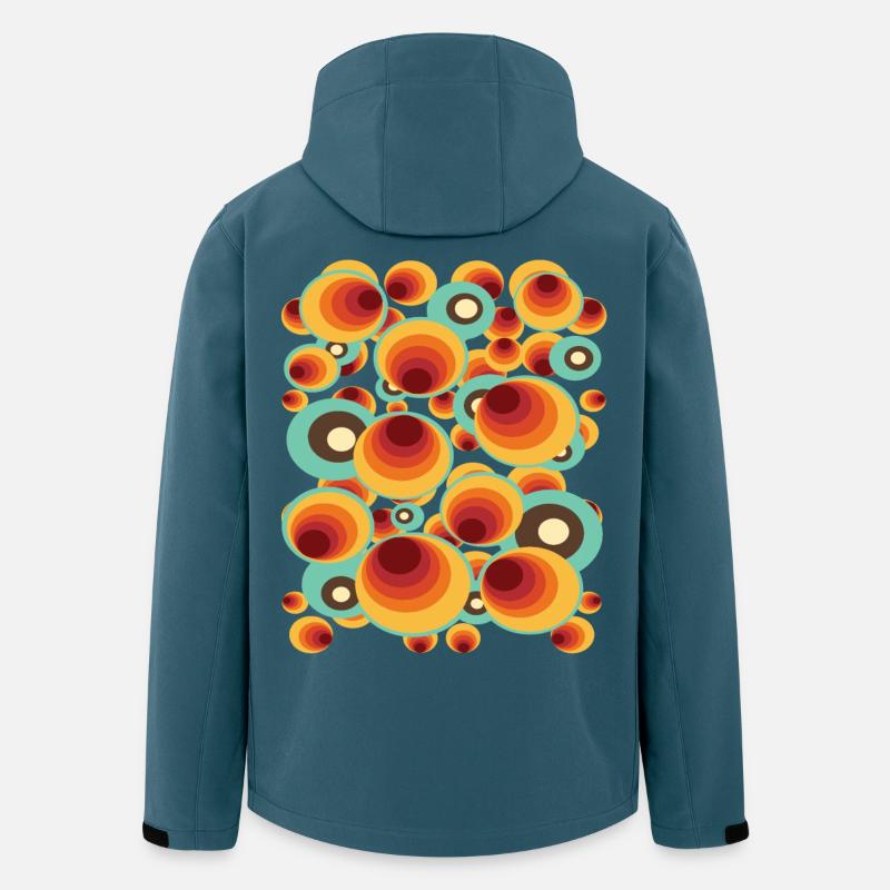 Retro Polka Dots Kreismuster - Recycelte Männer Softshell-Jacke von Stanley/Stella - Dunkles Petrol