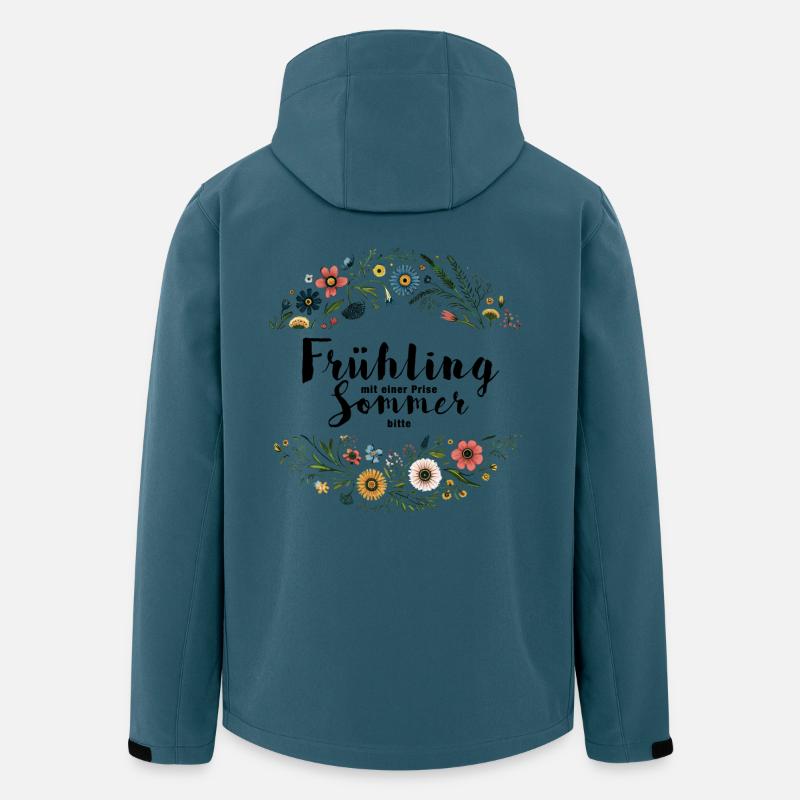 Frühling mit einer Prise Sommer, bitte! - Recycelte Männer Softshell-Jacke von Stanley/Stella - Dunkles Petrol