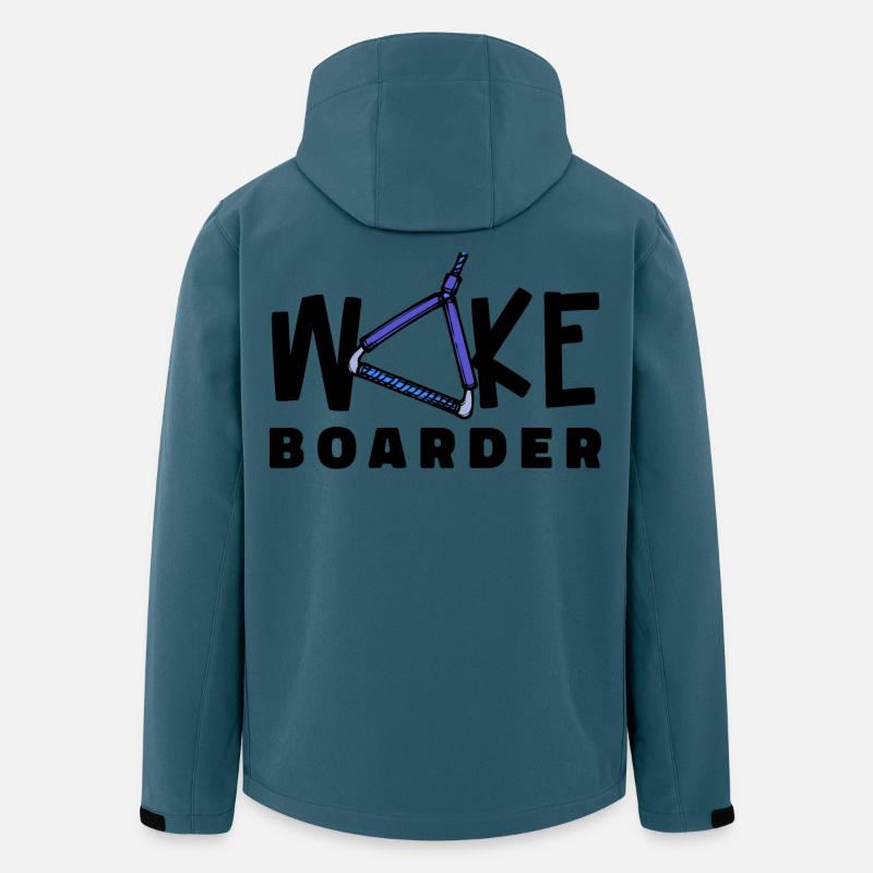 Wakeboard Statement Wasserski Welle Kitesurfer - Recycelte Männer Softshell-Jacke von Stanley/Stella - Dunkles Petrol