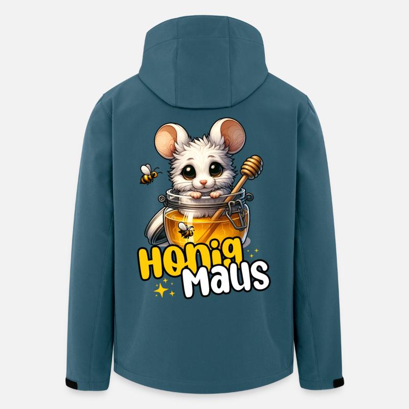 Honigmaus – Süße Maus im Honigglas - Recycelte Männer Softshell-Jacke von Stanley/Stella - Dunkles Petrol
