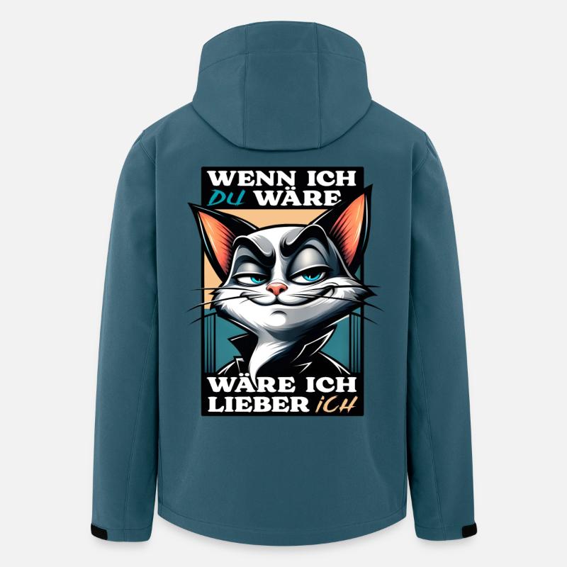 Katzenmotiv mit witzigem Spruch - Recycelte Männer Softshell-Jacke von Stanley/Stella - Dunkles Petrol