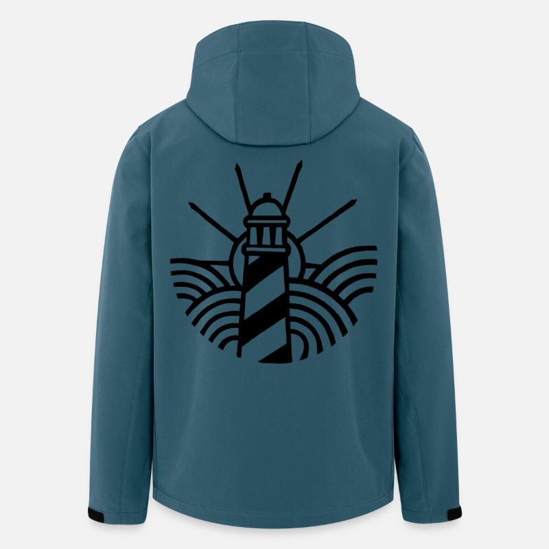 Le phare noir et l'océan - Veste softshell homme en polyester recyclé Stanley/Stella - bleu pétrole foncé