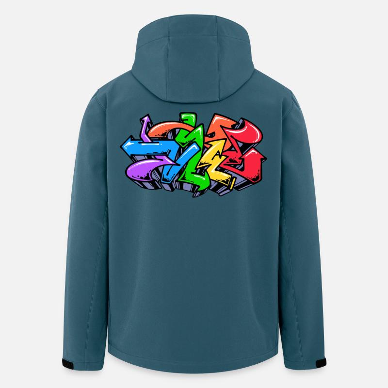 Graffiti Strassenkunst Wildstyle Illustration - Recycelte Männer Softshell-Jacke von Stanley/Stella - Dunkles Petrol
