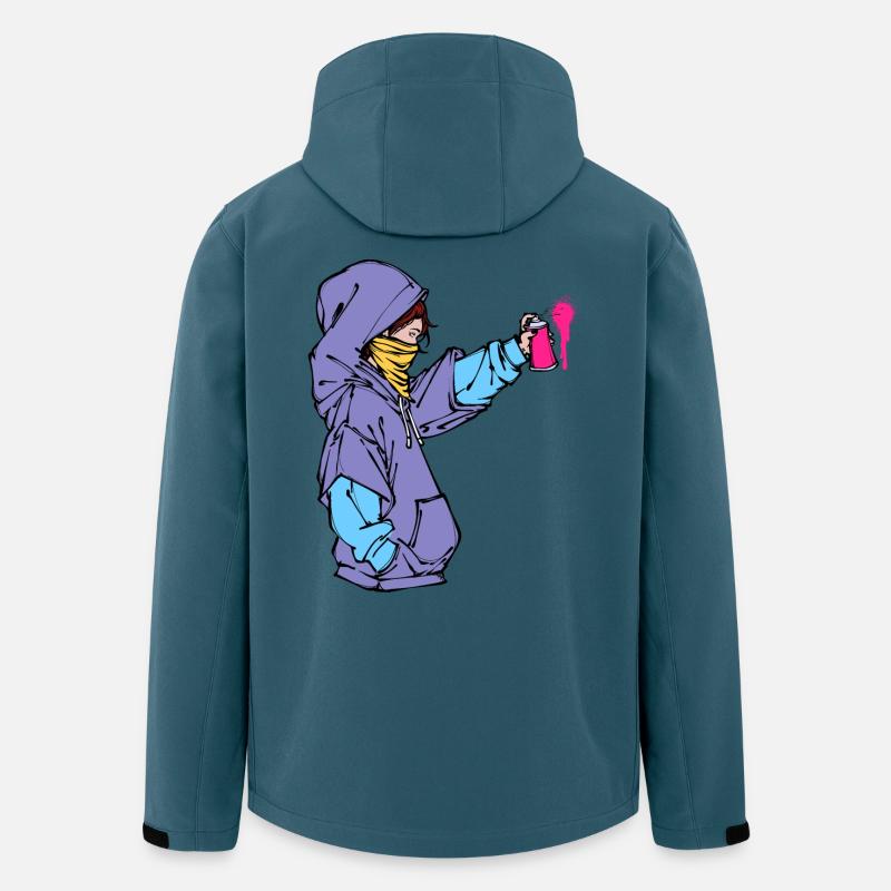 Graffiti Spraydose Kunst Strassenkunst Sprayer - Recycelte Männer Softshell-Jacke von Stanley/Stella - Dunkles Petrol