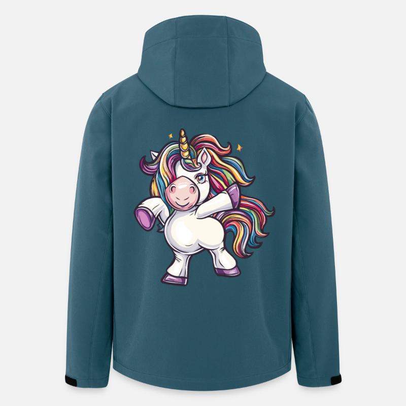 Bunter Einhorn Tanz - Recycelte Männer Softshell-Jacke von Stanley/Stella - Dunkles Petrol