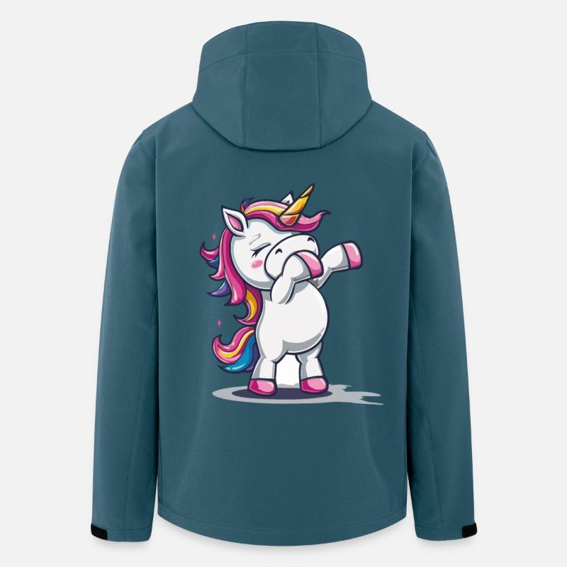 Küssendes Einhorn Cartoon - Recycelte Männer Softshell-Jacke von Stanley/Stella - Dunkles Petrol