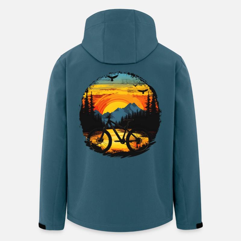 Mountainbiking Porträt - Recycelte Männer Softshell-Jacke von Stanley/Stella - Dunkles Petrol