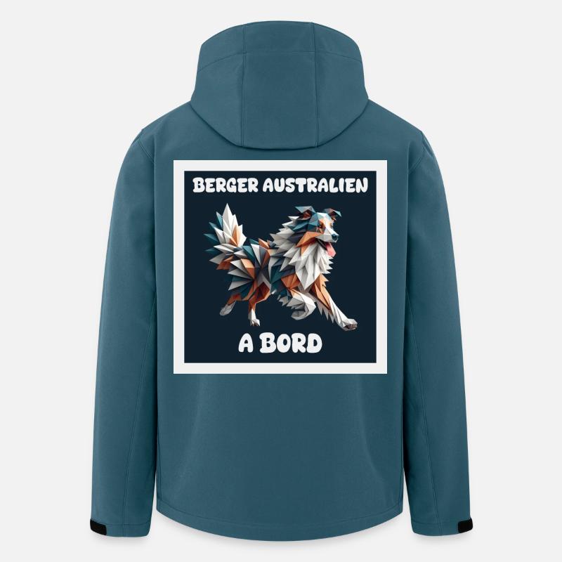 AUSTRALIAN SHEPHERD AUTOAUFKLEBER AN BORD - Recycelte Männer Softshell-Jacke von Stanley/Stella - Dunkles Petrol