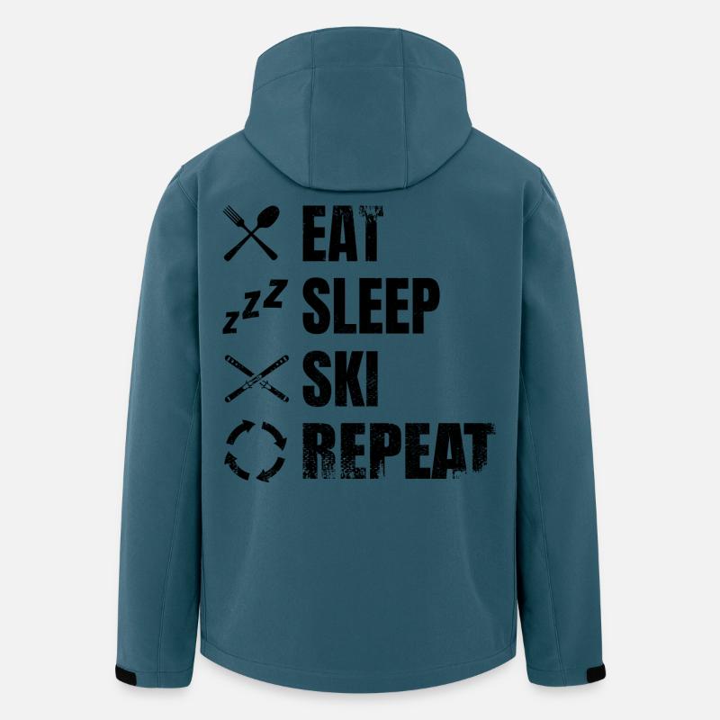 Routine des amateurs de ski - Veste softshell homme en polyester recyclé Stanley/Stella - bleu pétrole foncé