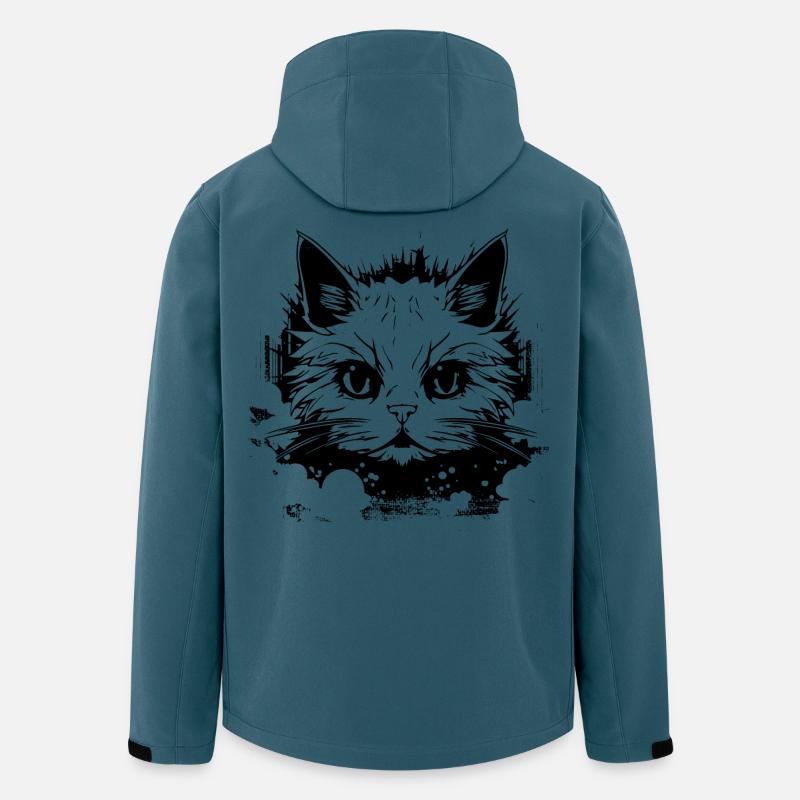 Katze Anime - Recycelte Männer Softshell-Jacke von Stanley/Stella - Dunkles Petrol