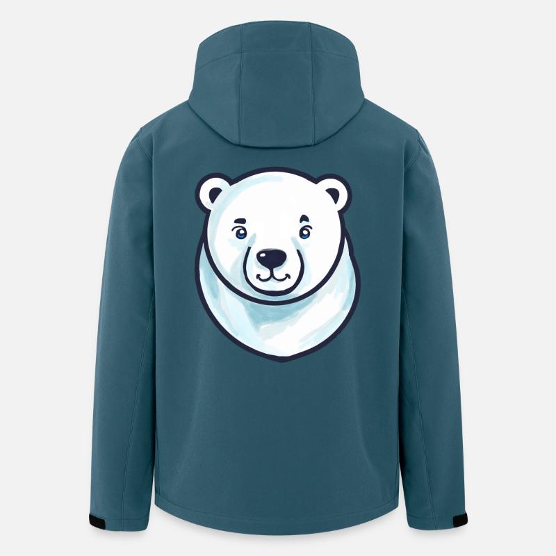 Eisbär-Kopf (Comic) - Recycelte Männer Softshell-Jacke von Stanley/Stella - Dunkles Petrol