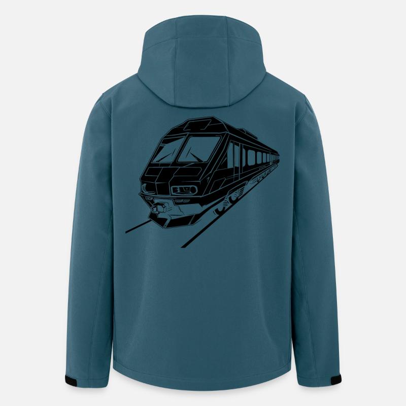 Zug Grafik - Recycelte Männer Softshell-Jacke von Stanley/Stella - Dunkles Petrol