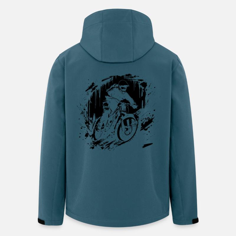 Radfahrer Skizze - Recycelte Männer Softshell-Jacke von Stanley/Stella - Dunkles Petrol
