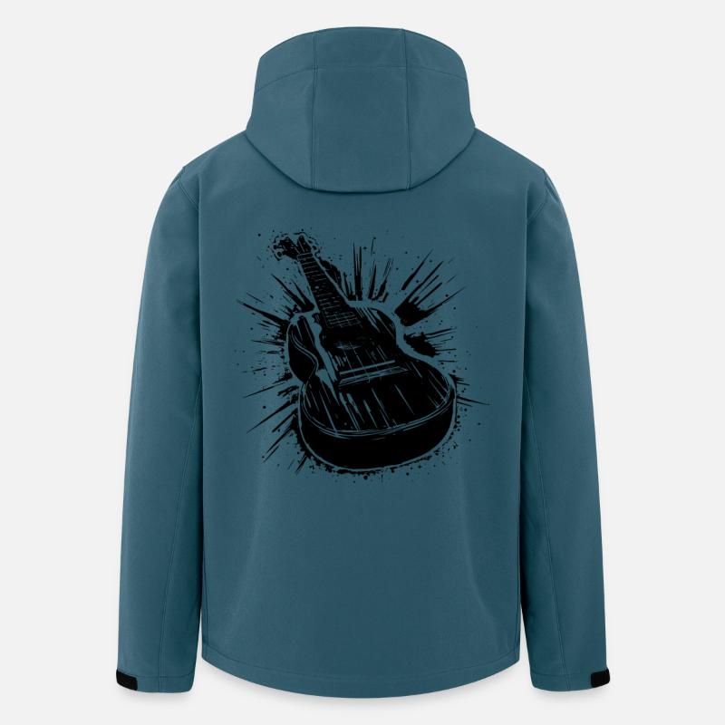 Ukulele Zeichnung - Recycelte Männer Softshell-Jacke von Stanley/Stella - Dunkles Petrol