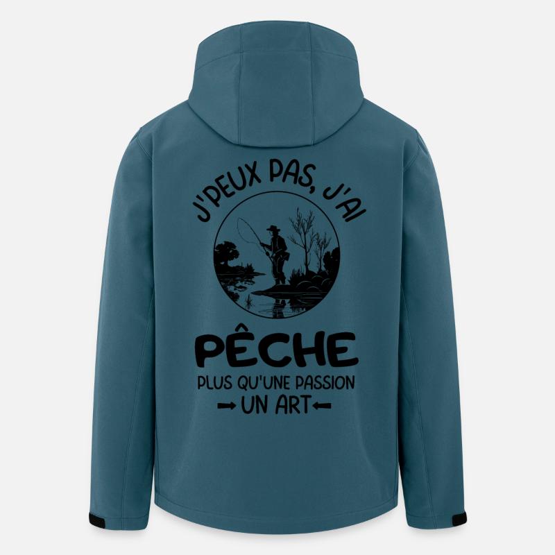 Pêche pêcheur - Veste softshell homme en polyester recyclé Stanley/Stella - bleu pétrole foncé