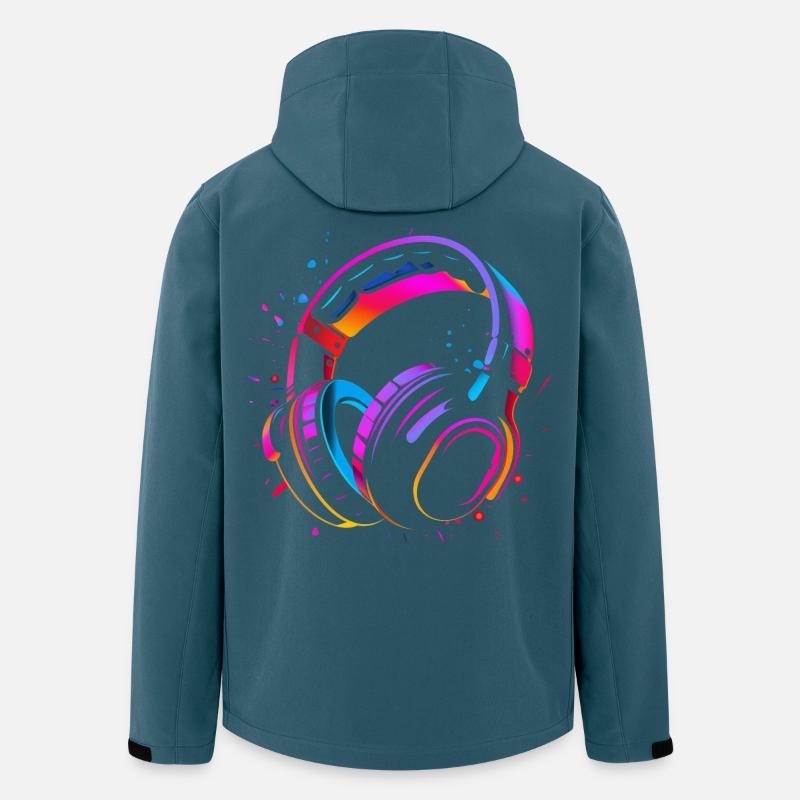 90er Kopfhörer Retrowave - Recycelte Männer Softshell-Jacke von Stanley/Stella - Dunkles Petrol