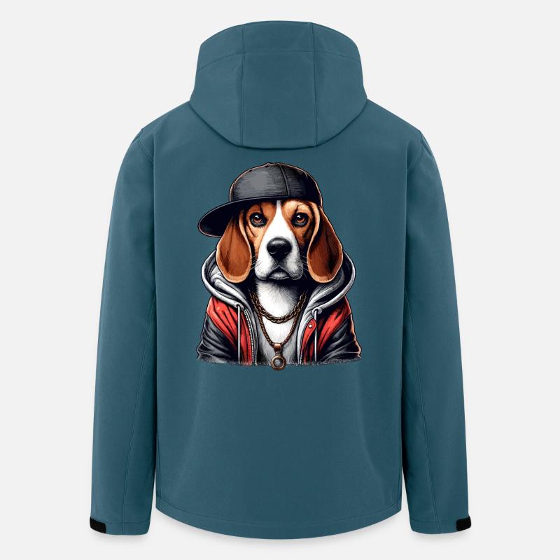 Beagle Gangsta Hund Cappy Geschenk - Recycelte Männer Softshell-Jacke von Stanley/Stella - Dunkles Petrol