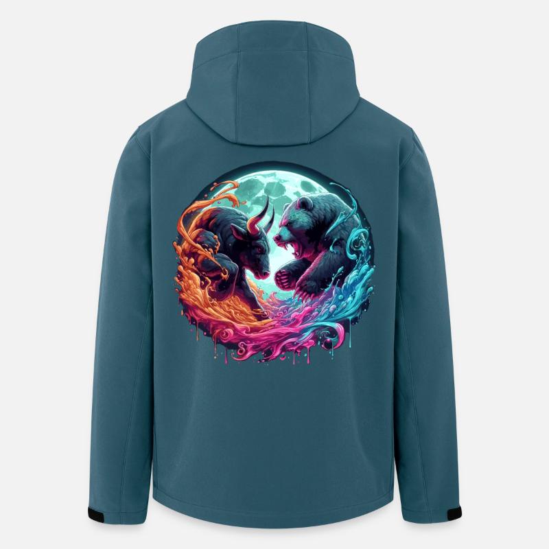 Actions boursières haussières vs baissiers - Veste softshell homme en polyester recyclé Stanley/Stella - bleu pétrole foncé
