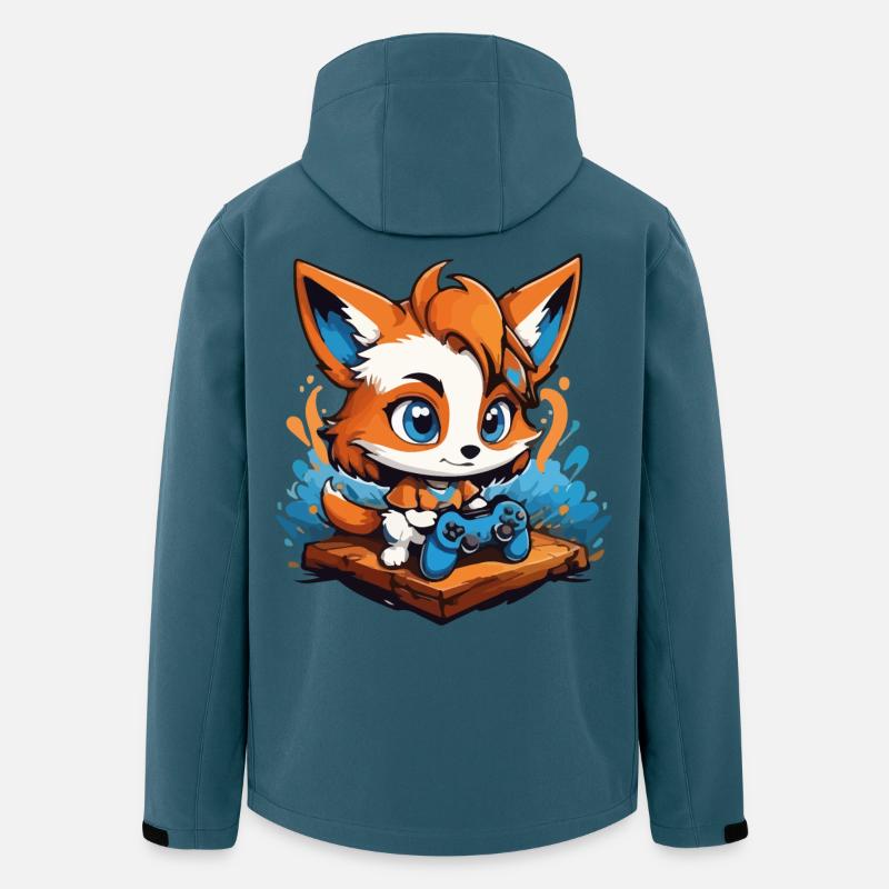 Gamer Schlauer Gaming Fuchs - Recycelte Männer Softshell-Jacke von Stanley/Stella - Dunkles Petrol