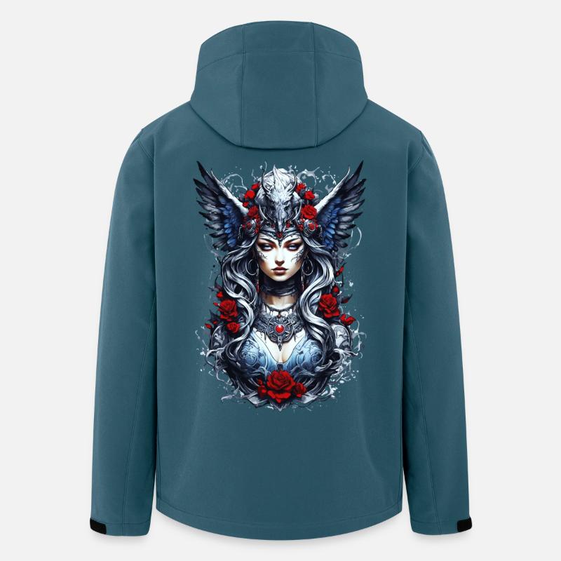 Valkyrie with Ravens, Roses, Vikings - Men’s Recycled Softshell Jacket by Stanley/Stella - stargazer