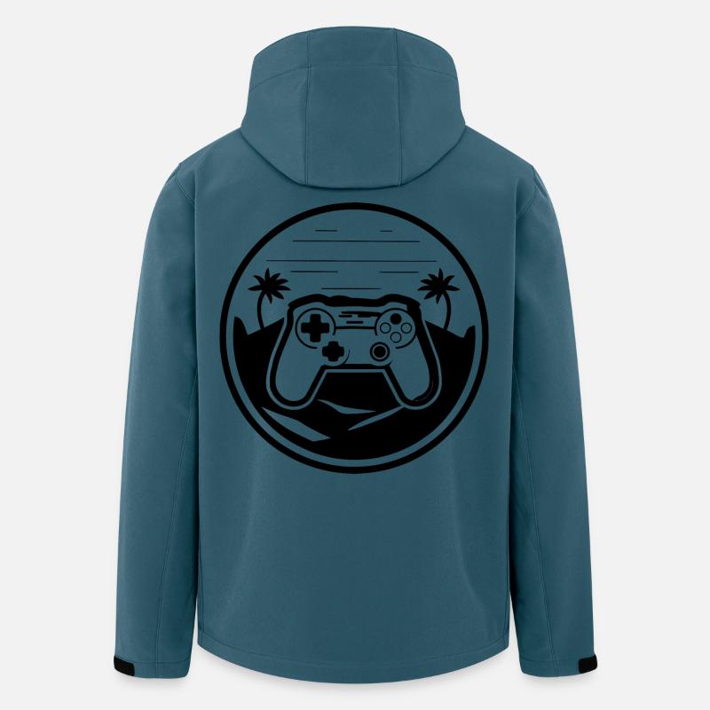 Spiel Controller Grafik - Recycelte Männer Softshell-Jacke von Stanley/Stella - Dunkles Petrol