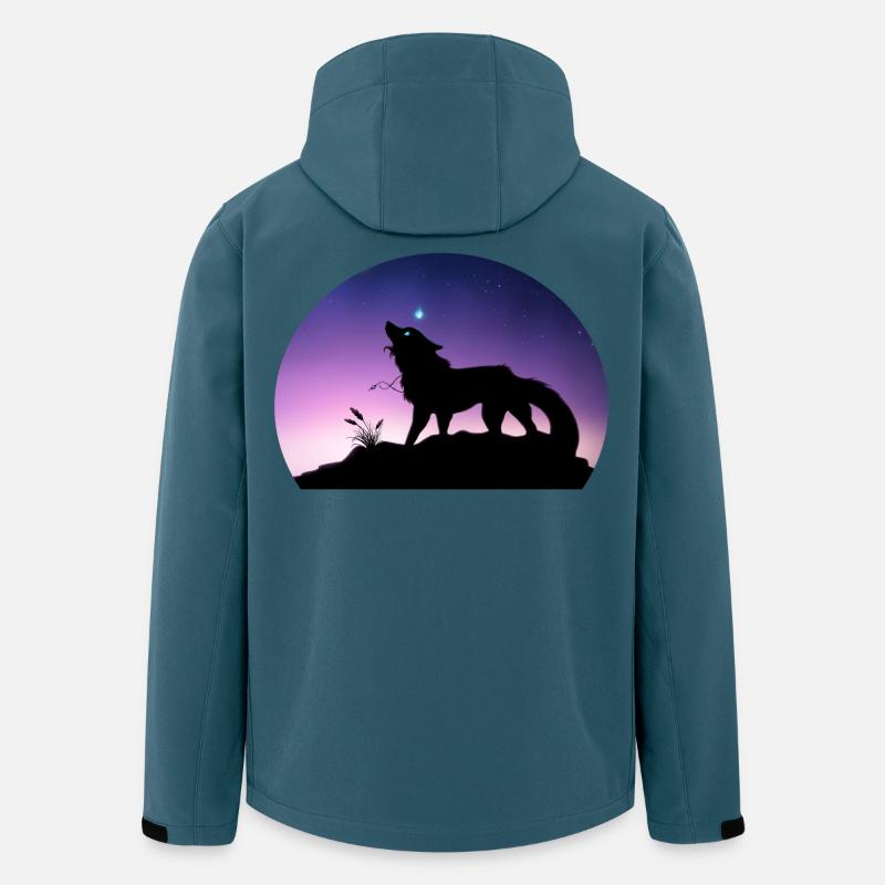 Die Reise eines Sternenwolfs - Silouhette Nocturne - Recycelte Männer Softshell-Jacke von Stanley/Stella - Dunkles Petrol