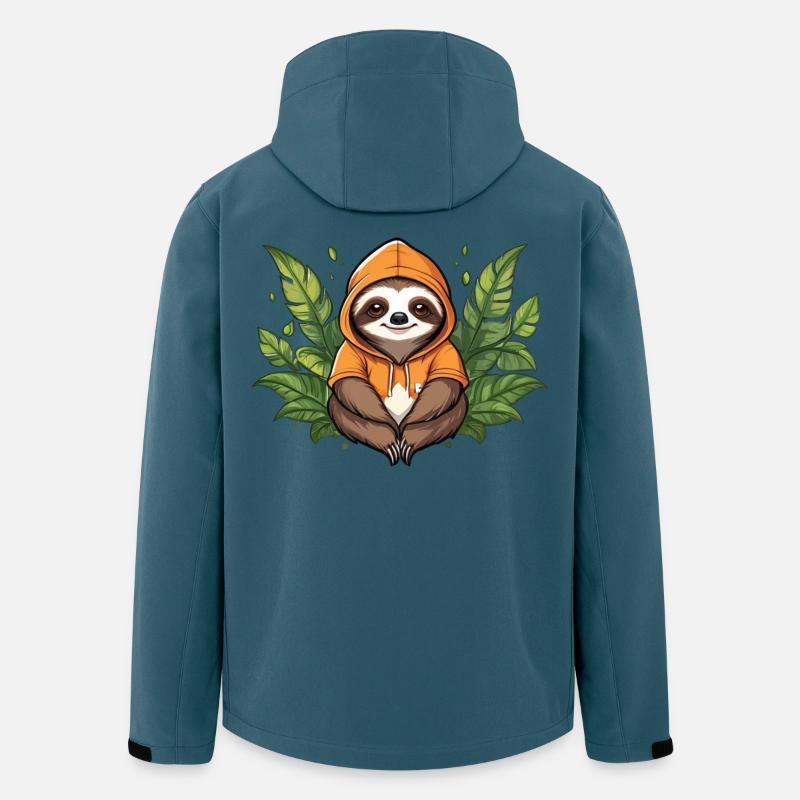 Faultier zwischen grünen Blättern - Recycelte Männer Softshell-Jacke von Stanley/Stella - Dunkles Petrol
