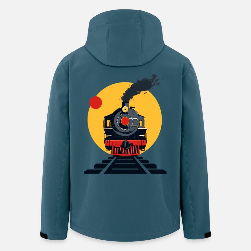 Eisenbahn Zeichnung - Recycelte Männer Softshell-Jacke von Stanley/Stella - Dunkles Petrol