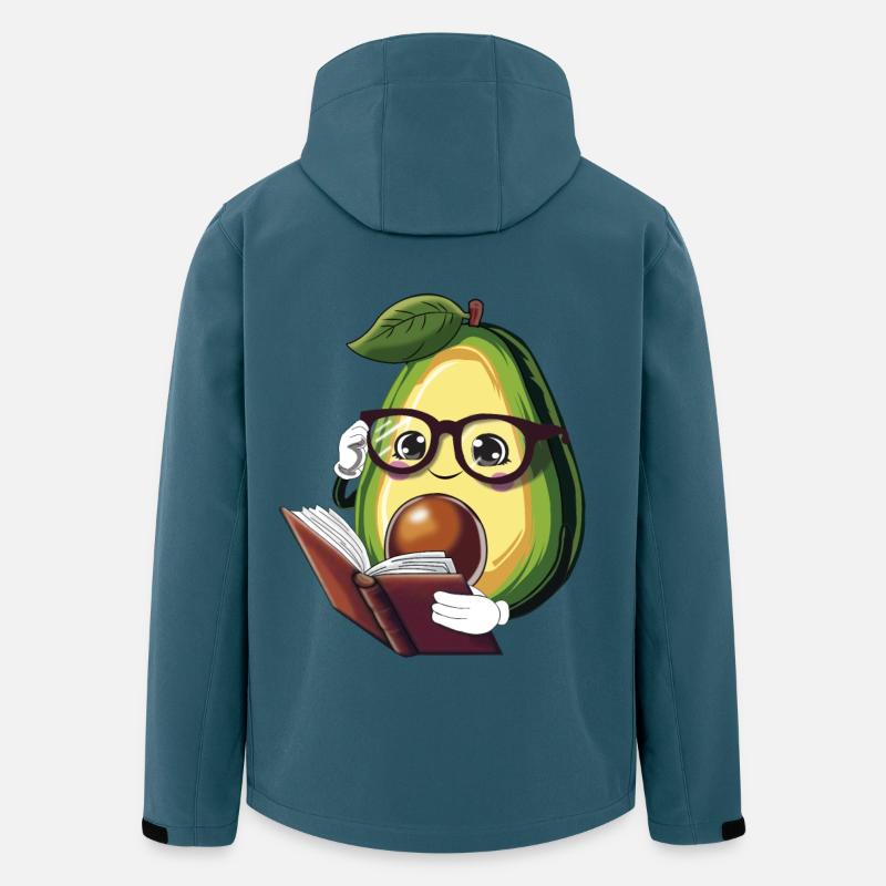 Avocado liest ein Buch – Bücherwurm - Recycelte Männer Softshell-Jacke von Stanley/Stella - Dunkles Petrol