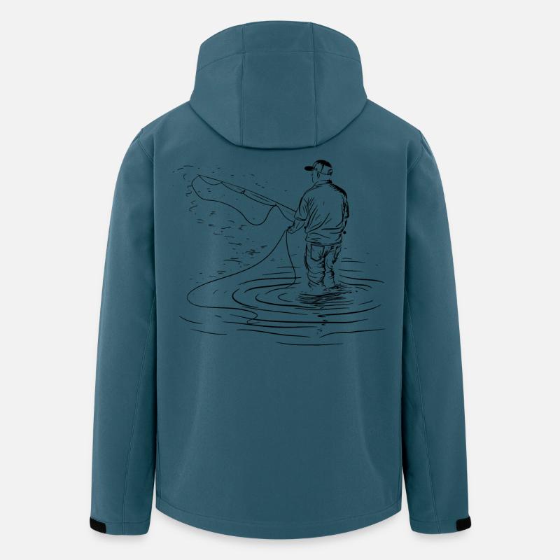 Angeln Zeichnung - Recycelte Männer Softshell-Jacke von Stanley/Stella - Dunkles Petrol