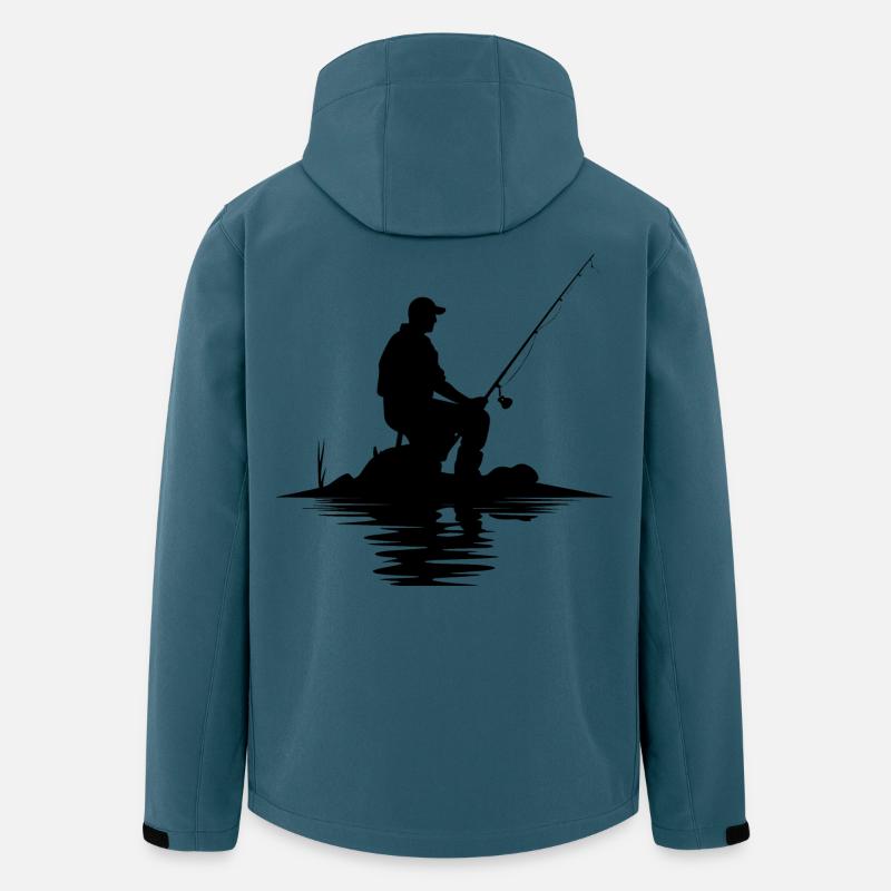 Fischer Skizze - Recycelte Männer Softshell-Jacke von Stanley/Stella - Dunkles Petrol