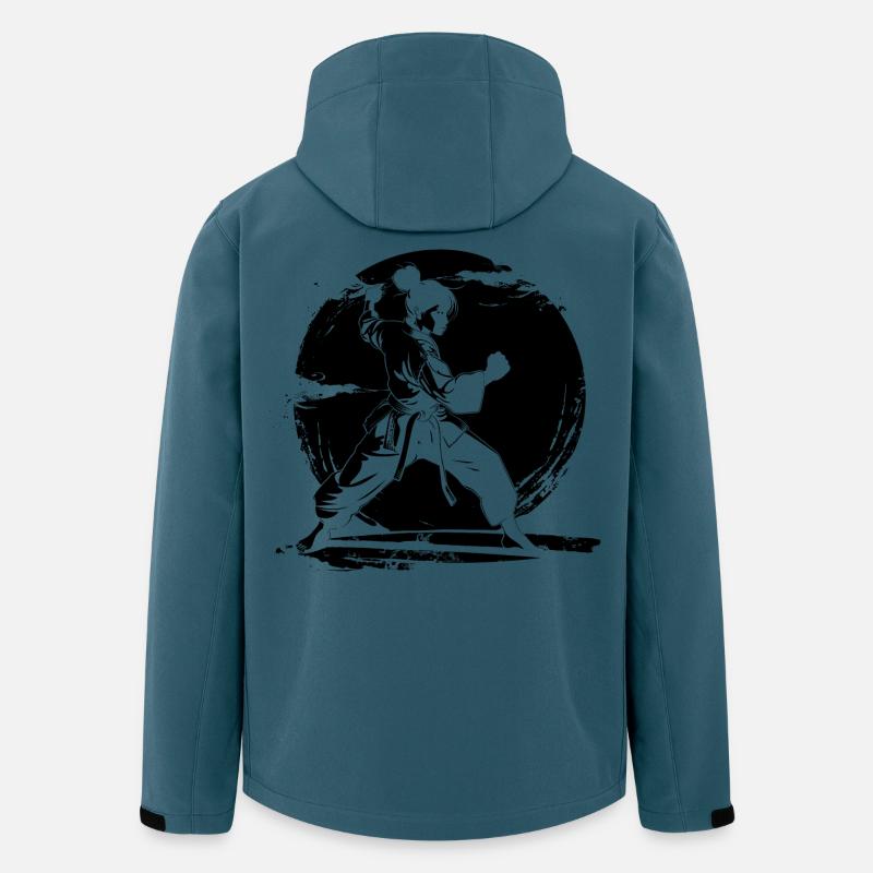 Karate Mädchen Skizze - Recycelte Männer Softshell-Jacke von Stanley/Stella - Dunkles Petrol