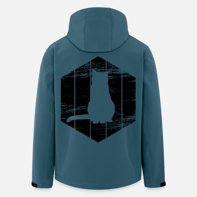 Katze Zeichnung - Recycelte Männer Softshell-Jacke von Stanley/Stella - Dunkles Petrol