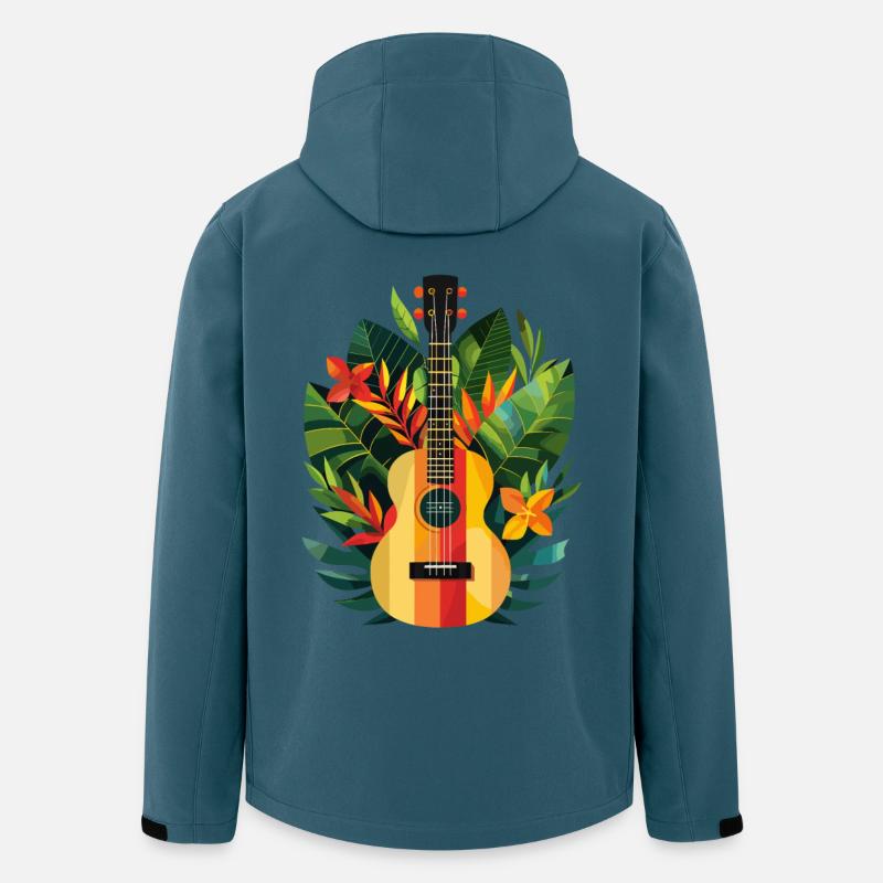 Ukulele Comic Look - Recycelte Männer Softshell-Jacke von Stanley/Stella - Dunkles Petrol