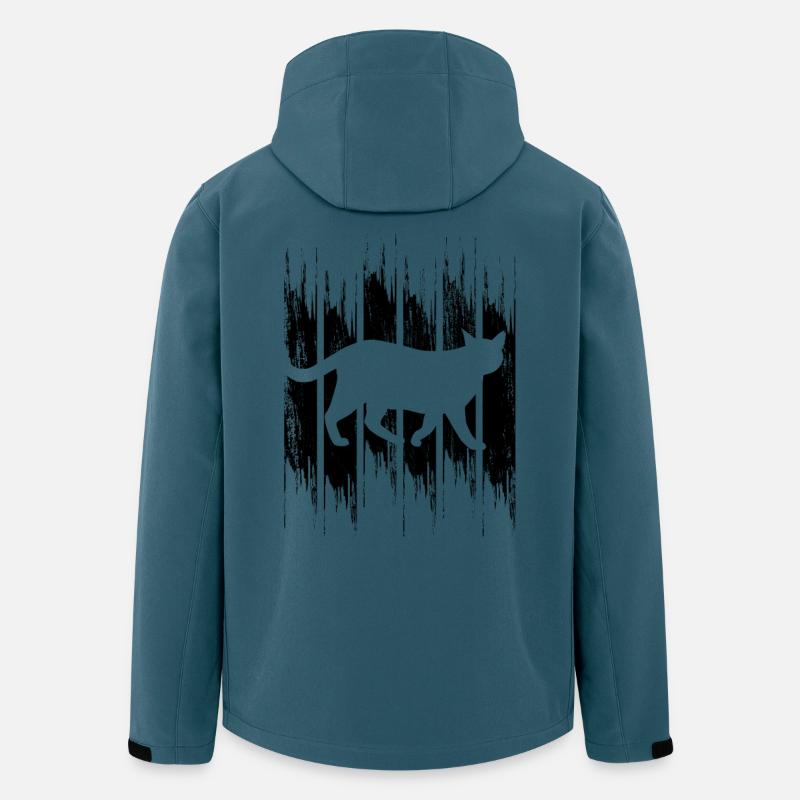 Katze - Recycelte Männer Softshell-Jacke von Stanley/Stella - Dunkles Petrol