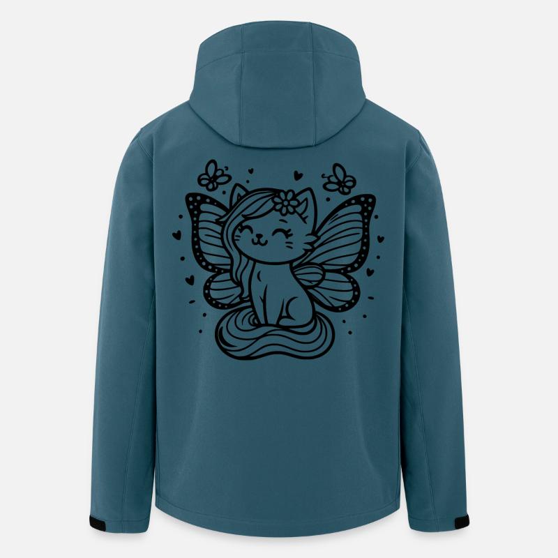Geflügelte Katze (schwarz) - Recycelte Männer Softshell-Jacke von Stanley/Stella - Dunkles Petrol