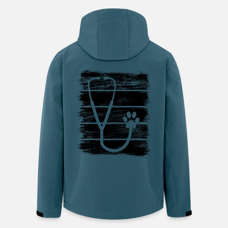 Veterinär Stethoskop - Recycelte Männer Softshell-Jacke von Stanley/Stella - Dunkles Petrol