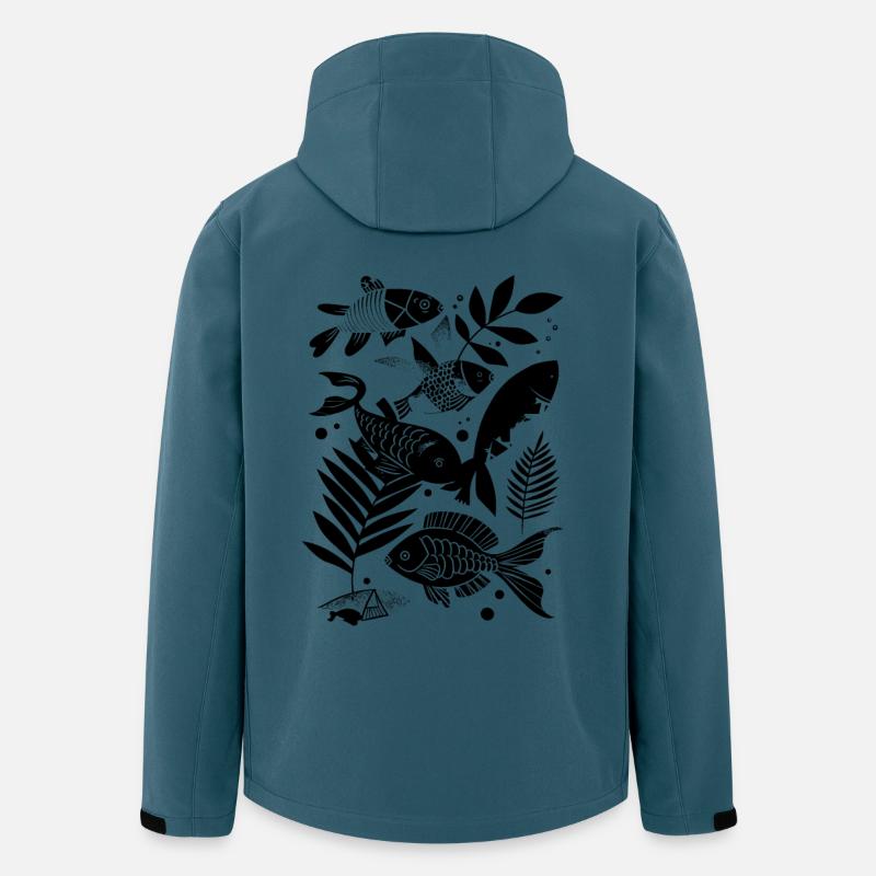 Fischen Comic - Recycelte Männer Softshell-Jacke von Stanley/Stella - Dunkles Petrol